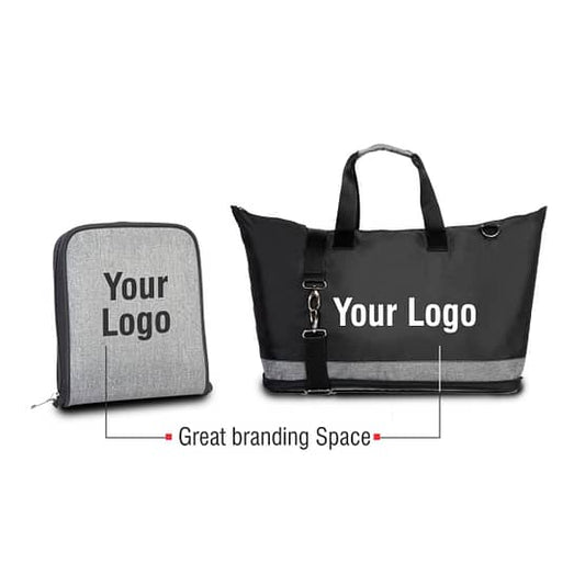 Black Folding Design Big Size Travel Bag - For Employees, Travelers, Corporate, Client or Dealer Gifting, Events Promotional Freebies BGS21 - The Gifting Marketplace