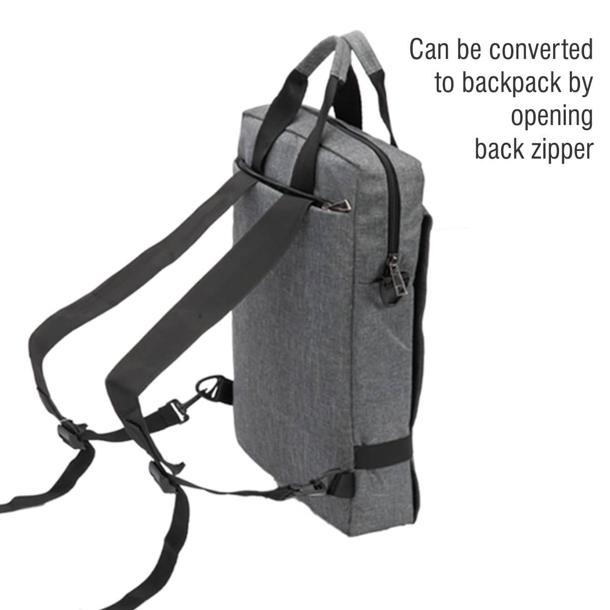 2in1 Personalized Gray Laptop Sling cum Backpack - For Employees, Travelers, Corporate, Client or Dealer Gifting, Events Promotional Freebies BGS24 - The Gifting Marketplace