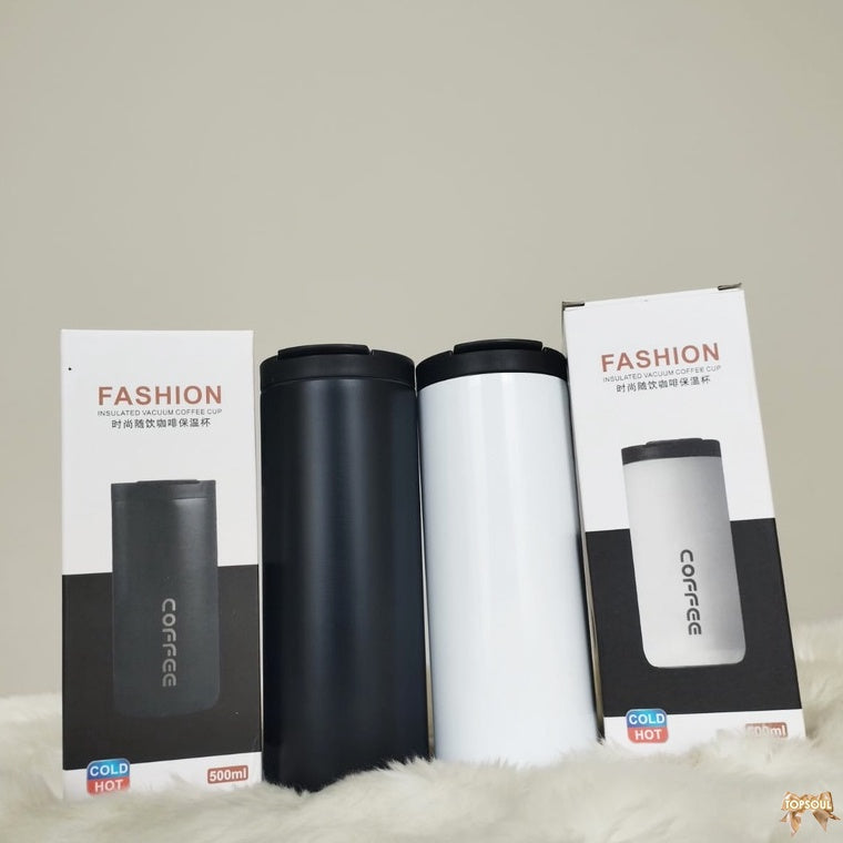 Personalized White Insulated Travel Coffee Tumbler Cup - For Corporate Gifting, Return Gift, Gifts for Events Promotional Giveaway, Employee Stakeholder Customer Gifting - TGMGC187