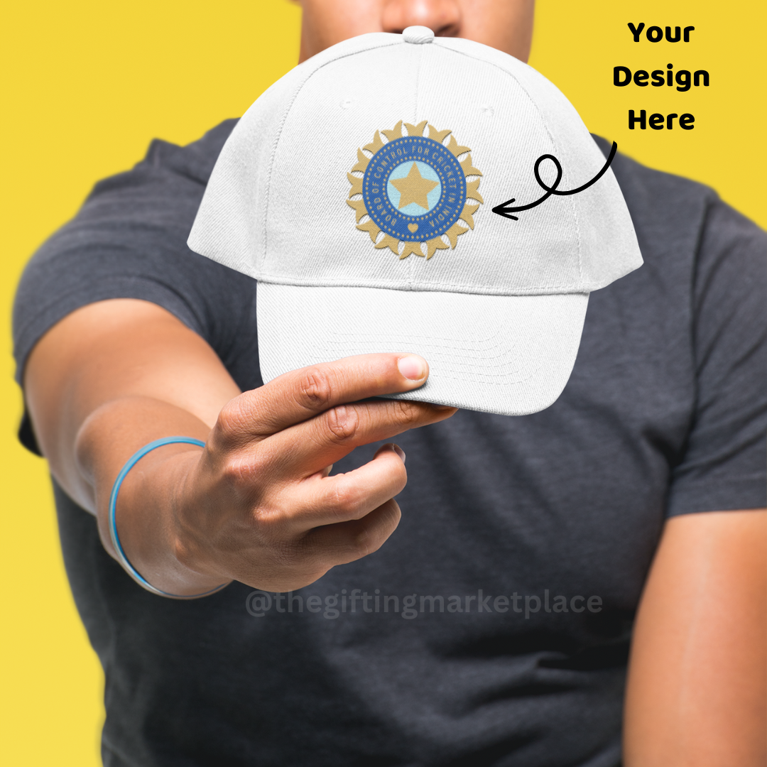 Personalized White Cap with Custom Logo 5 Panel Caps Design Showcase for Customization