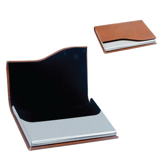 Tan Magnetic Business Visiting Card Holder - For Corporate Gifting, Event Gifting, Freebies, Promotions JA MCH29BR
