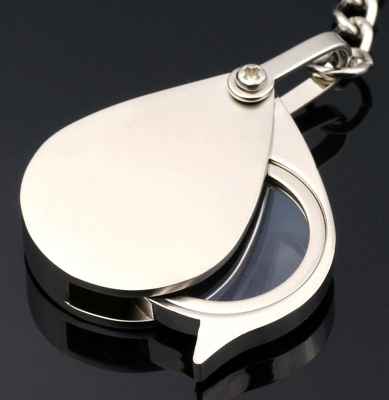 Personalized Both Sides Engraved Keychain with Magnifier - For Corporate Gifting, Event or Exhibition Freebies, Promotional Item, Return Gift JAKC-U235