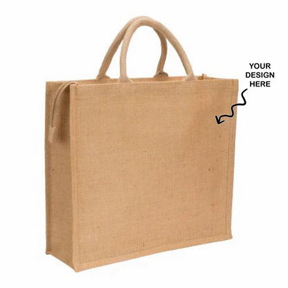 Customized Promotional Jute Bag - 14 Inch * 16 Inch Size - For Corporate Gifting, Event Freebies, Promotions