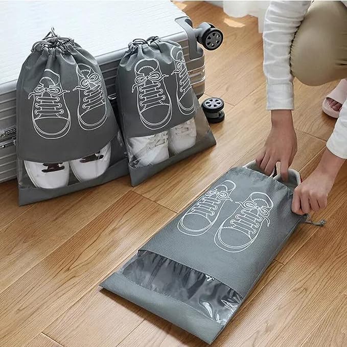 Wholesale Shoe Organizer cum Travel Non-Woven Shoe Drawstring Storage Bag - For Travelers and Travel Companies Corporate Gifting TGMBCI