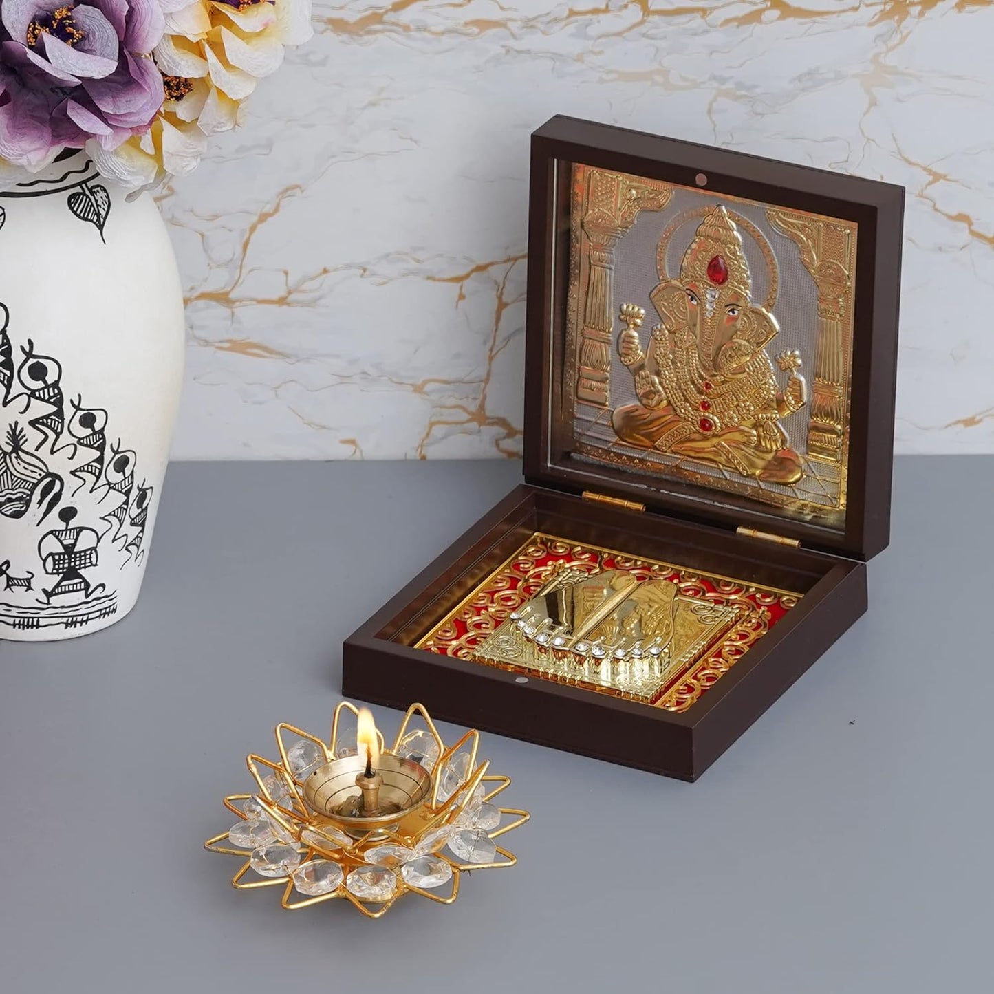 Personalized Ganesh Religious Pooja Peti cum Box - For Diwali Corporate Gifting, Diwali Employee Gifts, Festive Corporate Gifting, Diwali Office Gifts