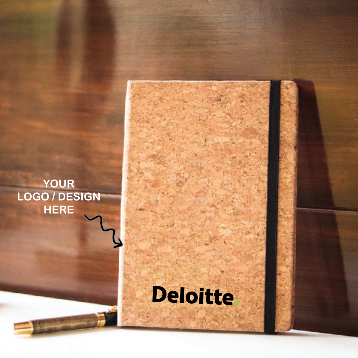Personalized Eco-Friendly Cork A5 Size Corporate Notebook Diary - For Office Use, Personal Use, or Corporate Gifting BGB107