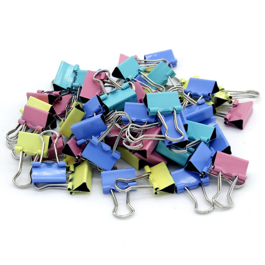 Set of 60 Pcs Binder Clips Assorted Colors 15mm - For Shops, Schools, Corporates, Office Use JABCC15MM