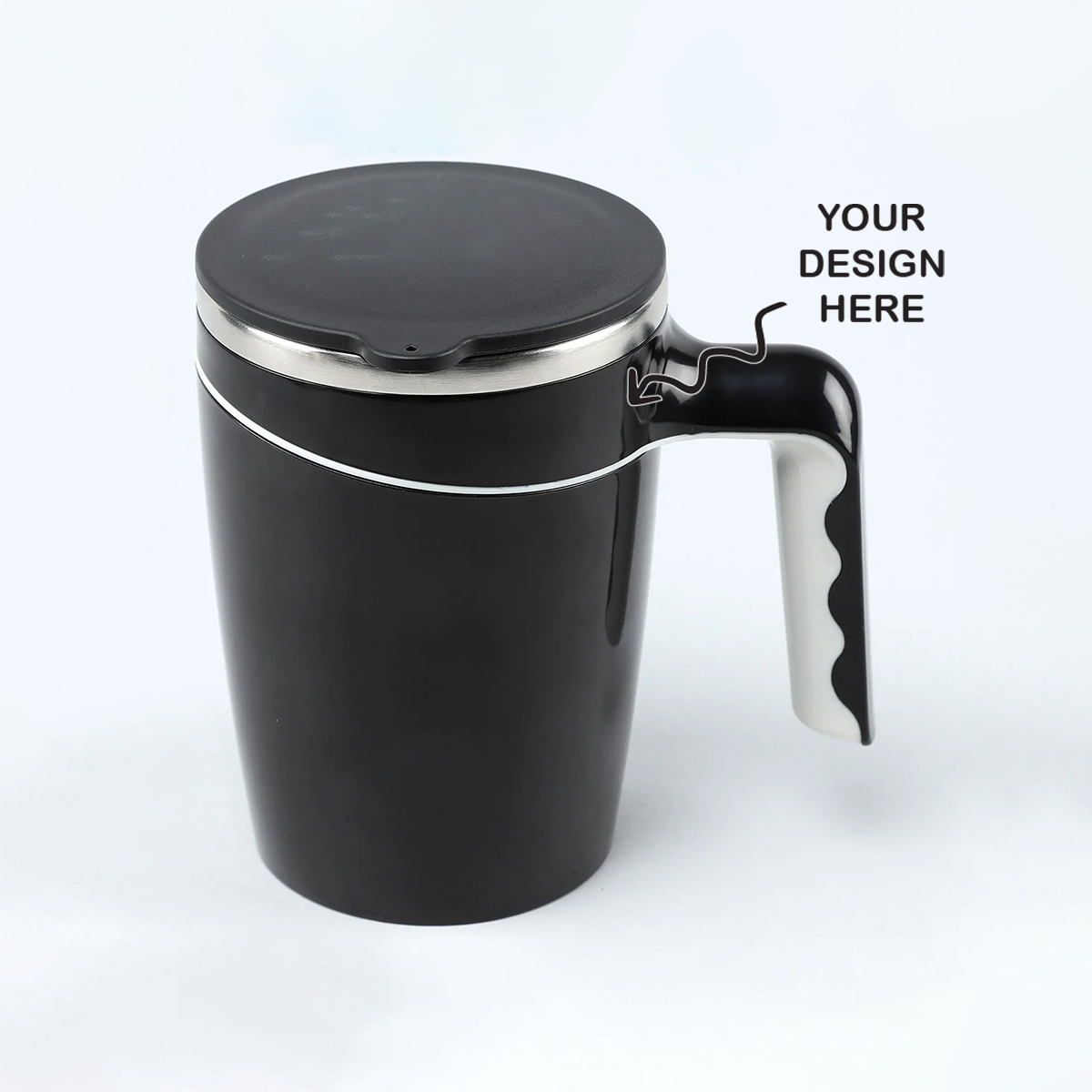 Personalized Black 470ml Spill Free Suction SS Mug - For Corporate, Client or Dealer Gifting, Promotional Freebie BGH168