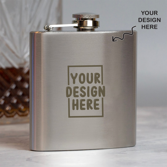 Personalized Silver Stainless Steel Hip Flask 7oz - For Return Gift, Corporate Gifting, Office or Personal Use JA70Z