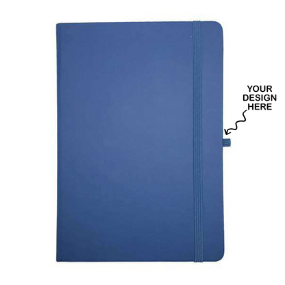 Personalized Logo Printed A5 Classic Blue Corporate Diary - Notebook with Italian PU Cover - For Office Use, Personal Use, or Corporate Gifting HK_03