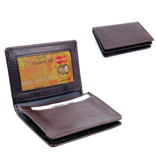Brown Business Card Holder cum Wallet - For Corporate Gifting, Event Gifting, Freebies, Promotions JACC01BN