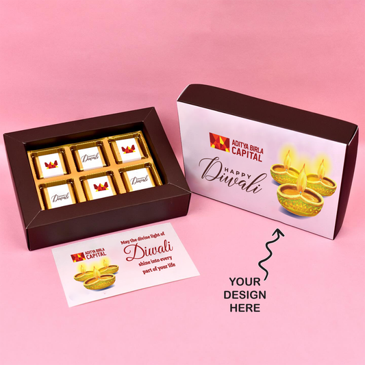 Personalized 6 Chocolate Combo Gift Set – Custom Chocolate Box for Special Occasions, Corporate Gifting, Diwali Corporate Gifting, Event Return Gift