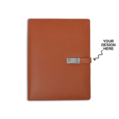 Personalized Tan Power bank Notebook Diary - For Office Use, Personal Use, Return Gift, or Corporate Gifting -  HKDPB