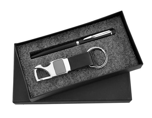 Pen and Keychain 2in1 Combo Gift Set - For Employee Joining Kit, Corporate, Client or Dealer Gifting, Promotional Freebie JKSR110