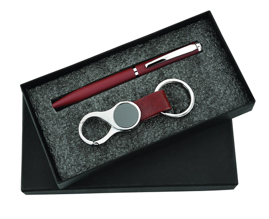 Pen and Keychain 2in1 Combo Gift Set - For Employee Joining Kit, Corporate, Client or Dealer Gifting, Promotional Freebie JKSR109