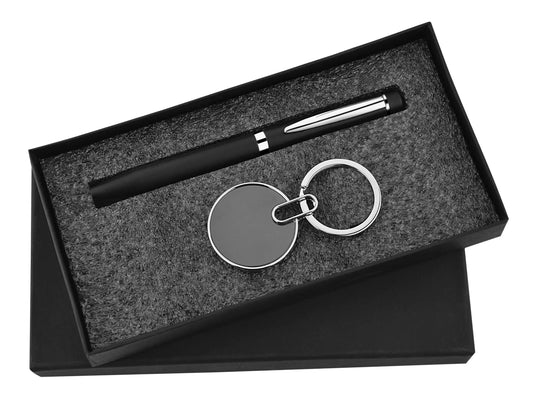 Pen and Keychain 2in1 Combo Gift Set - For Employee Joining Kit, Corporate, Client or Dealer Gifting, Promotional Freebie JKSR104