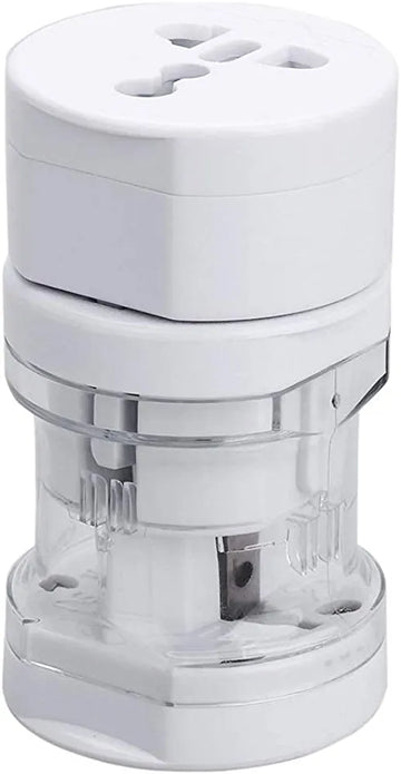 White World Travel adapter with US-AUS-UK-EU plug, works in 150+ Countries - for Promotions, Giveaway, Event Freebies, Corporate, and Personal Gifting BGE229