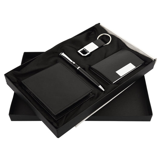 Pen, Keychain, Cardholder and Wallet 4in1 Combo Gift Set - For Employee Joining Kit, Corporate, Client or Dealer Gifting, Promotional Freebie JKSR133