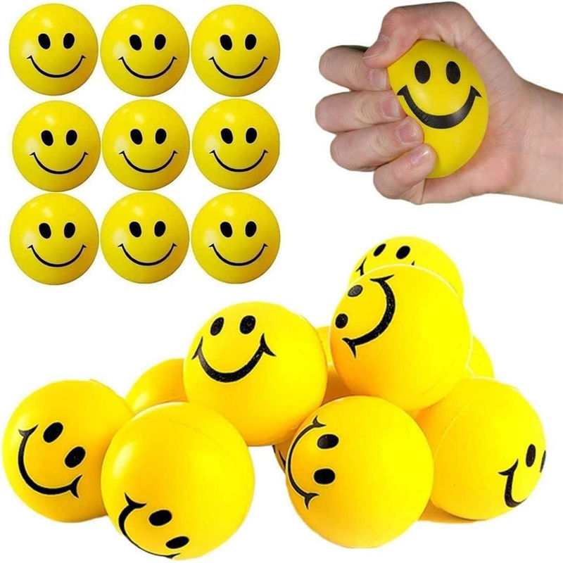 Personalized Smiley Stress Relief Soft Balls - For Client, Dealer, or Corporate Gifting, Events Promotional Freebie, Return Gift - TGMSTRESS1