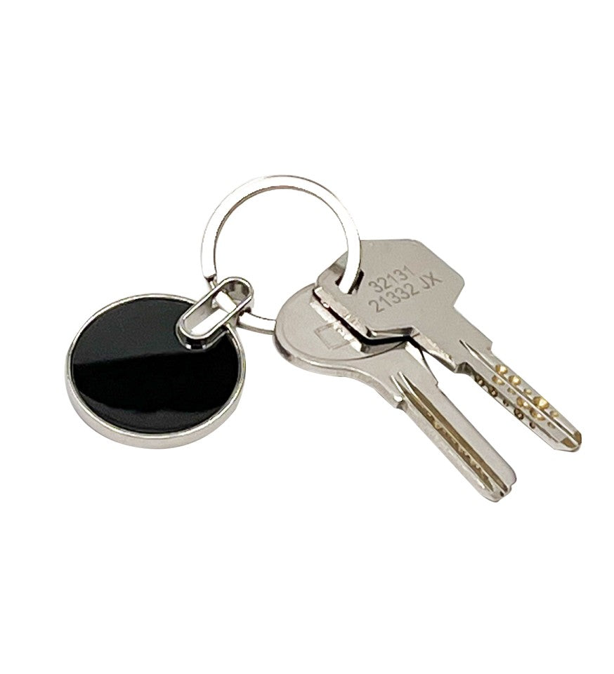 Personalized Both Sides Engraved Round Steel Finish Metal Keychain - For Employee, Client, Dealer, or Corporate Gifting, Events Promotional Freebie JKC5