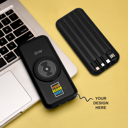 Personalized Black 10000mAh Power Bank - For Corporate Gifting, Event Gifting, Freebies, Promotions - HK10232