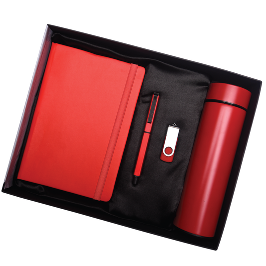 Red 4in1 Powerbank, Bottle, and Pen Combo Gift Set - For Employee Joining Kit, Corporate, Client or Dealer Gifting HK116