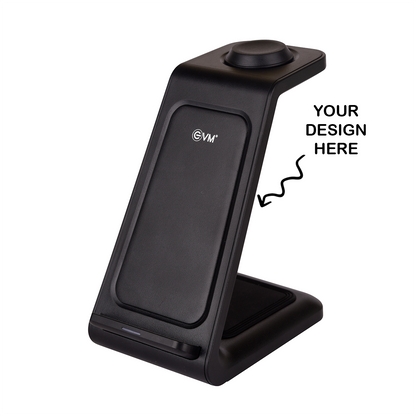 Personalized 3 in 1 wireless Charger - For Office Use, Personal Use, or Corporate Gifting HK1214