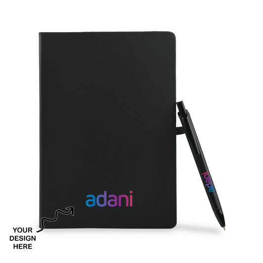 Personalized 2 in 1 Black Pen and Notebook Combo with Gift Box - For Employee Joining Kit, Corporate, Client or Dealer Gifting, Event Gifts HK2901