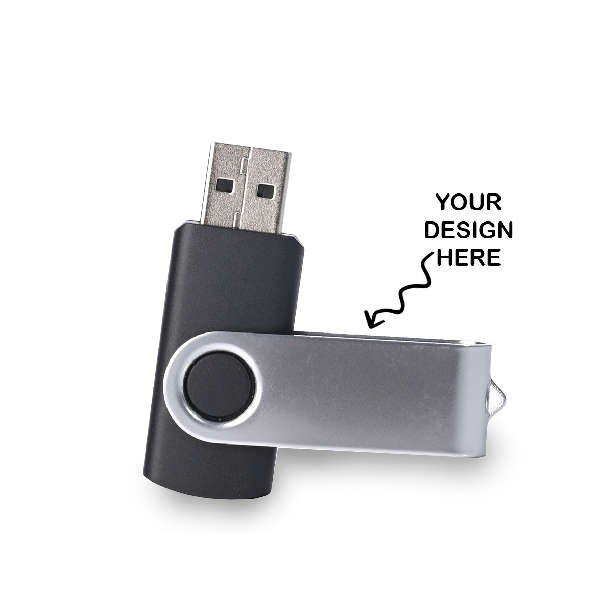 Personalized Black Swivel USB Pendrive for Promotions, Giveaway, Corporate, and Personal Gifting HKCSS501