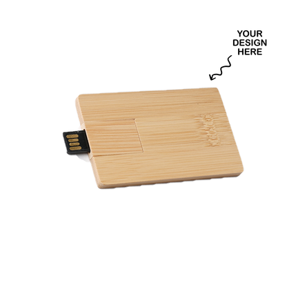 Personalized Wooden Card Shape USB Pendrive for Promotions, Giveaway, Corporate, and Personal Gifting HKCSW705