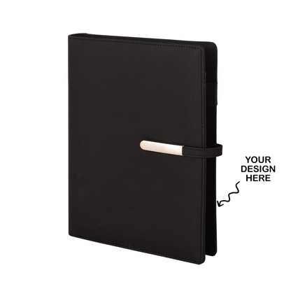Personalized Black Power Bank Notebook Diary - For Office Use, Personal Use, Return Gift, or Corporate Gifting - HKDPB