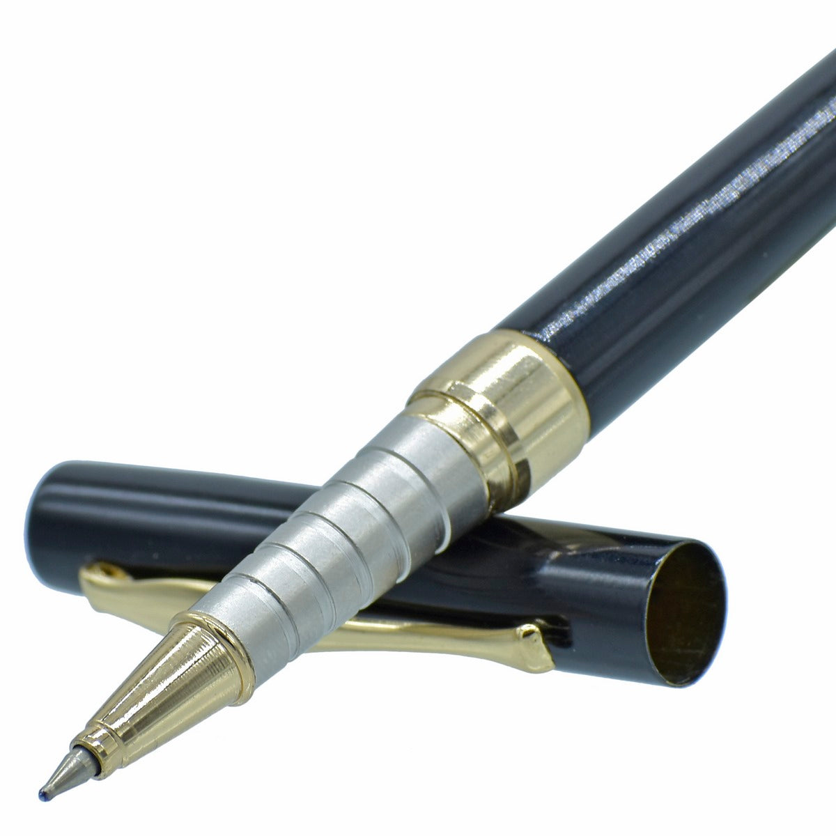 Unique Black Color Ball Pen with Golden Clip - For Office, College, Personal Use - JAI10BPBKGC