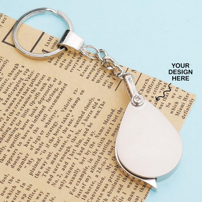 Personalized Both Sides Engraved Keychain with Magnifier - For Corporate Gifting, Event or Exhibition Freebies, Promotional Item, Return Gift JAKC-U235