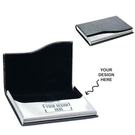 Personalized Engraved Black Magnetic Business Visiting Card Holder - For Corporate Gifting, Event Gifting, Freebies, Promotions JA MCH29