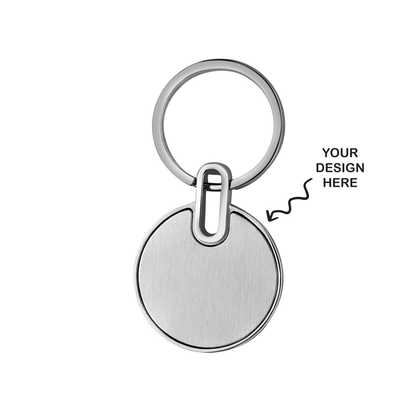 Personalized Both Sides Engraved Round Steel Finish Metal Keychain - For Employee, Client, Dealer, or Corporate Gifting, Events Promotional Freebie JKC5