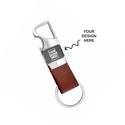 Personalized Engraved Brown Metal Keychain - For Employee, Client, Dealer, or Corporate Gifting, Events Promotional Freebie JKKC6