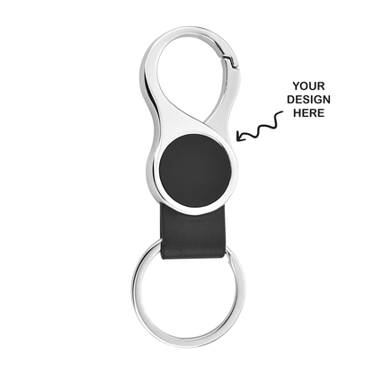 Personalized Engraved Black Metal Keychain - For Employee, Client, Dealer, or Corporate Gifting, Events Promotional Freebie JKKC7