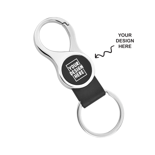 Personalized Engraved Black Metal Keychain - For Employee, Client, Dealer, or Corporate Gifting, Events Promotional Freebie JKKC7