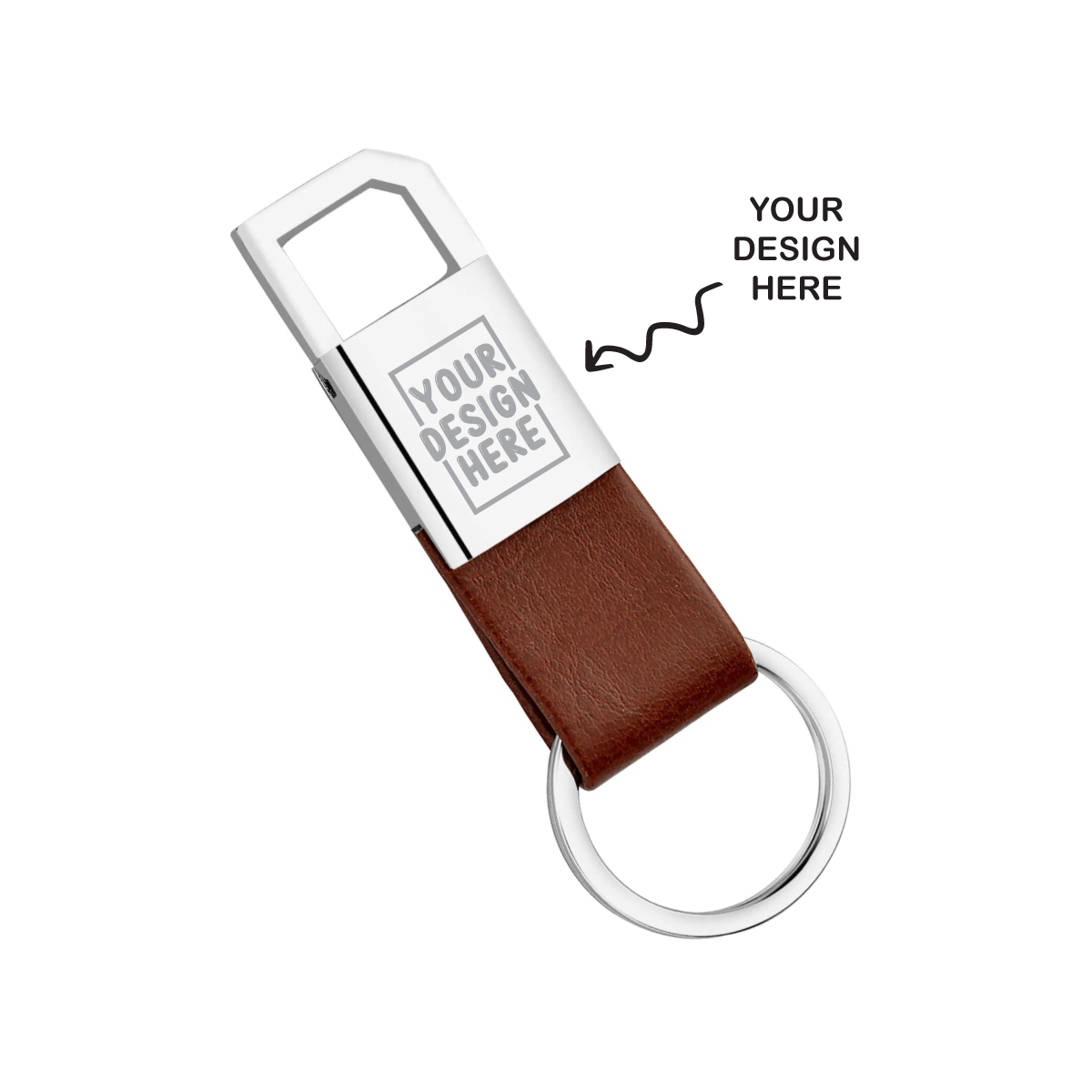 Personalized Engraved Brown Metal Keychain - For Employee, Client, Dealer, or Corporate Gifting, Events Promotional Freebie JKKC9