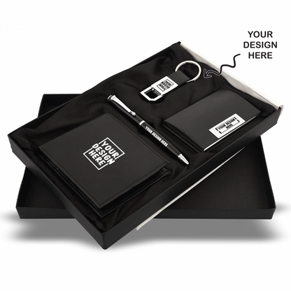 Pen, Keychain, Cardholder and Wallet 4in1 Combo Gift Set - For International Men's Day Gift, Employee Joining Kit, Corporate, Client or Dealer Gifting, Promotional Freebie JKSR133