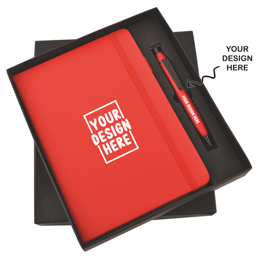 Red Notebook Diary and Pen 2in1 Combo Gift Set - For Employee Joining Kit, Corporate, Client or Dealer Gifting JKSR139