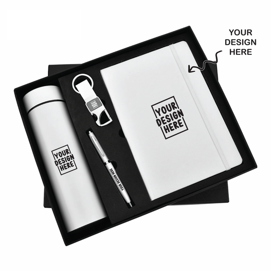 4in1 Personalized Combo Gift Set A5 Notebook Diary, Cardholder, Pen and Keychain - For Employee Joining Kit, Corporate Gifting, Return Gift, Exhibition Freebies, Event Gifting JKSR203