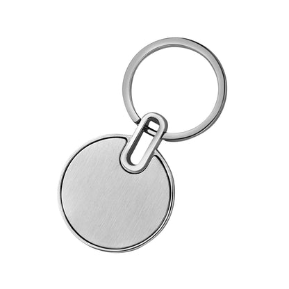 Personalized Both Sides Engraved Round Steel Finish Metal Keychain - For Employee, Client, Dealer, or Corporate Gifting, Events Promotional Freebie JKC5