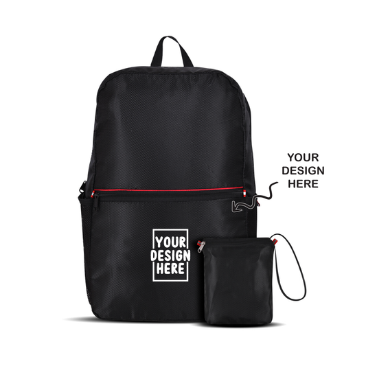 Personalized Folding Backpack - For Employee Gifting, Corporate Gifting, Customer and Stakeholder Gifting, Colleges, Classes, Schools Use, Return Gift, Exhibition Gift - LO-TB23