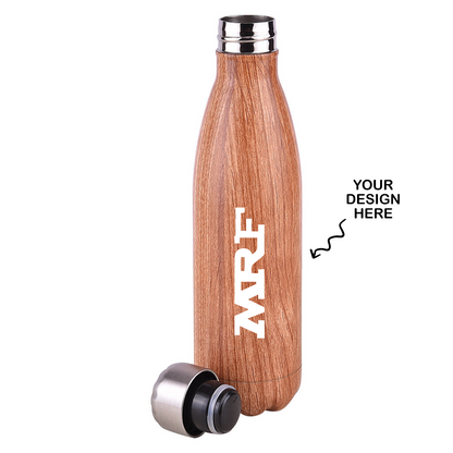 Personalized Hot and Cold Sports Bottle Wooden Finish - For Return Gift, Corporate Gifting, Office or Personal Use LODB11WD