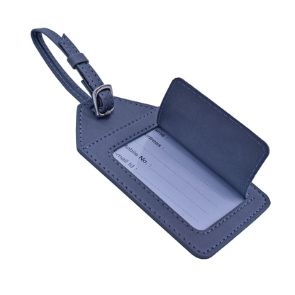 Grey Leather Luggage Tag - Gifts for Travelers, Travel Companies Gift Item, Personal or Corporate Gifting JALT02RGY