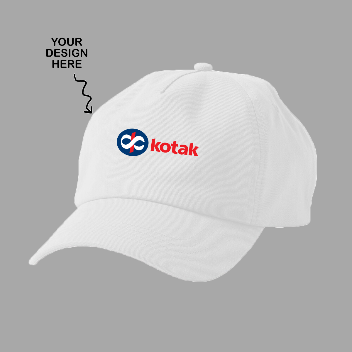 Personalized White Cotton Cap - For Corporate Gifting, School, College, Office Events and Sports Day TGMPR