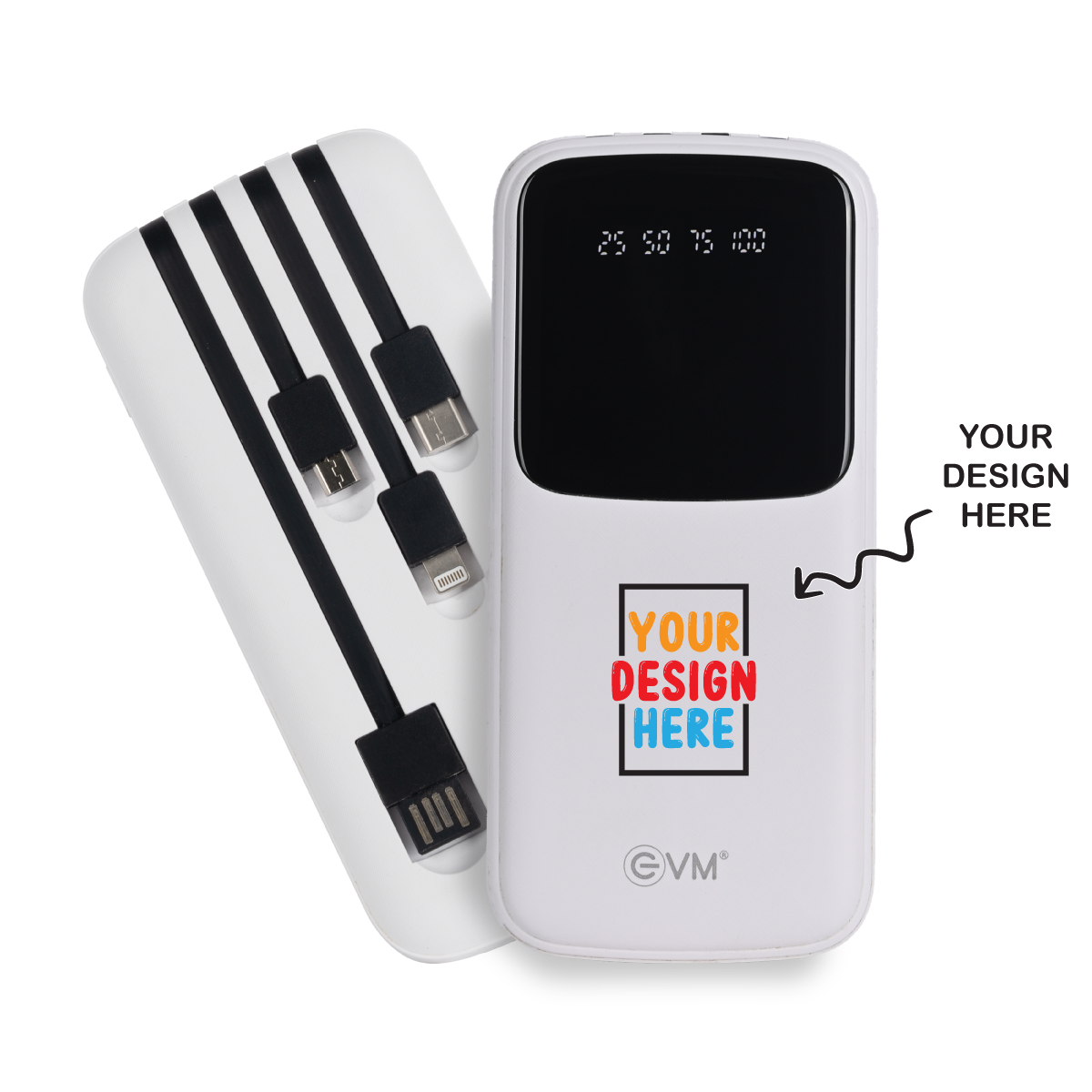 Personalized White 10000mAh Power Bank - For Corporate Gifting, Event Gifting, Freebies, Promotions - P0108 - The Gifting Marketplace