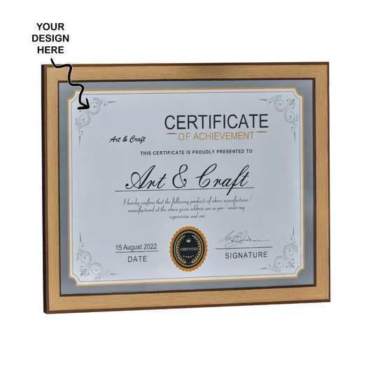 Personalized A3 Size Moulding Cream Photo Memoir cum Certificate Frame - For Corporate Gifting, Employee Appreciation, Office Desk, Farewell Gifts - JAPFMA3CM