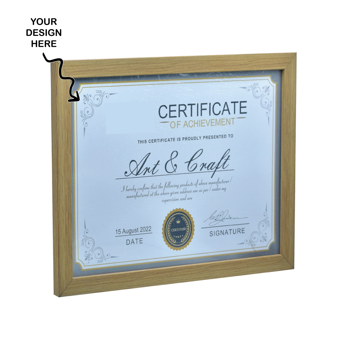 Personalized A4 Size Moulding Cream Photo Memoir cum Certificate Frame - For Corporate Gifting, Employee Appreciation, Office Desk, Farewell Gifts - JAPFMA4-CM